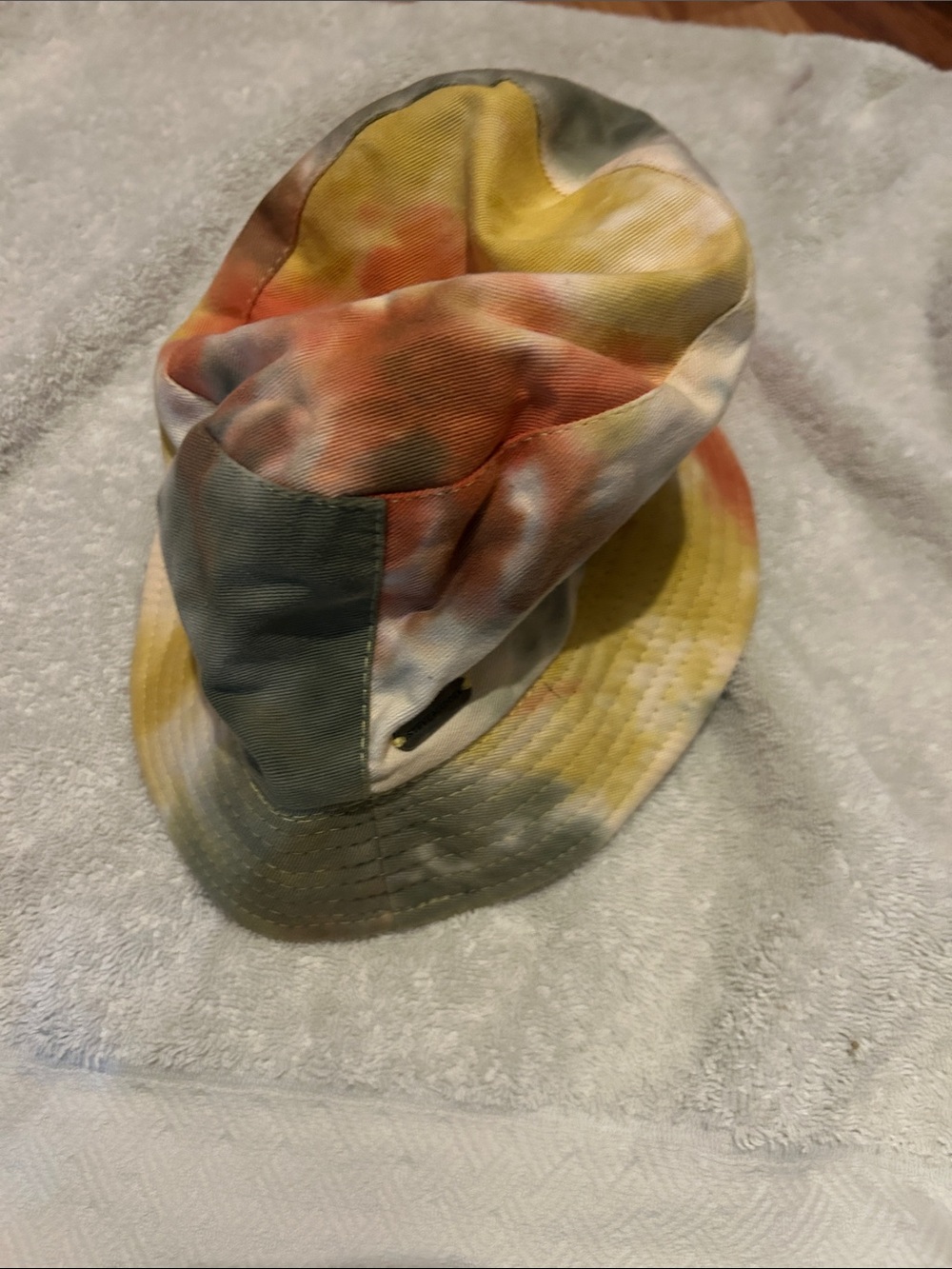 Steve Madden Multicolor Tie-Dye Bucket Hat - Yellow, Orange, Gray